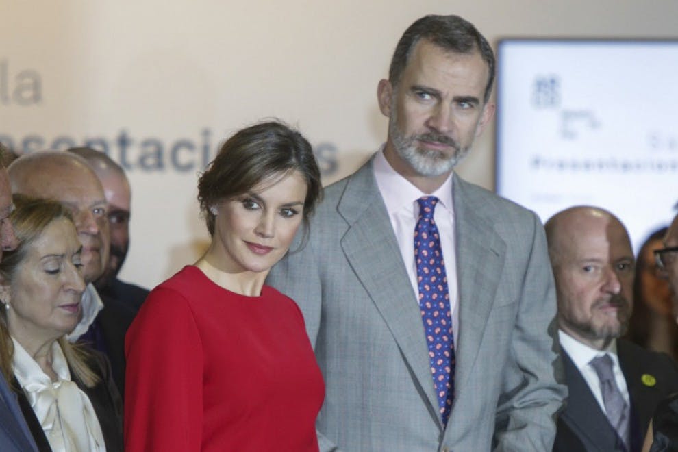 La reina Letizia y el rey Felipe VI durante la inauguración de la feria ARCO 2018 en Madrid