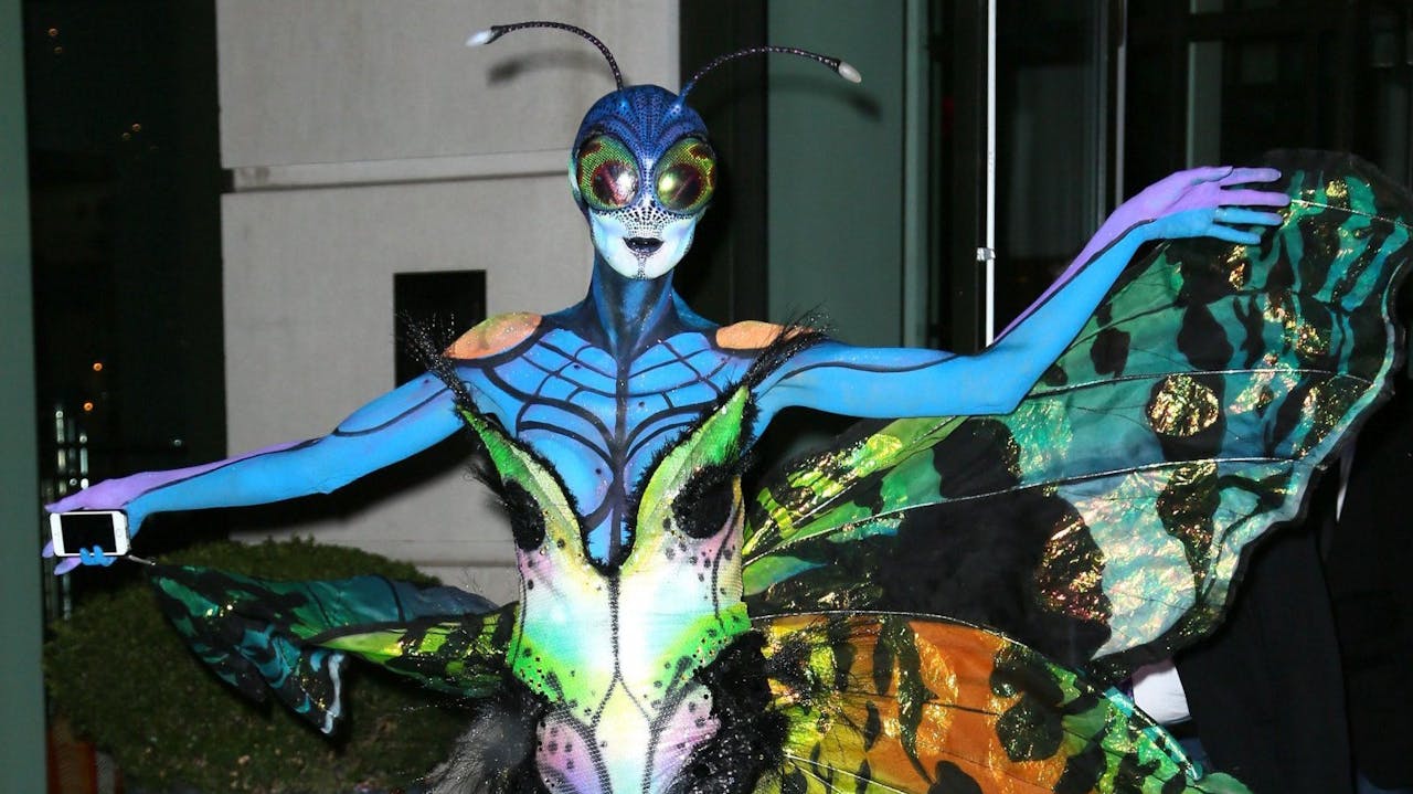Heidi Klum disfrazada de mariposa.