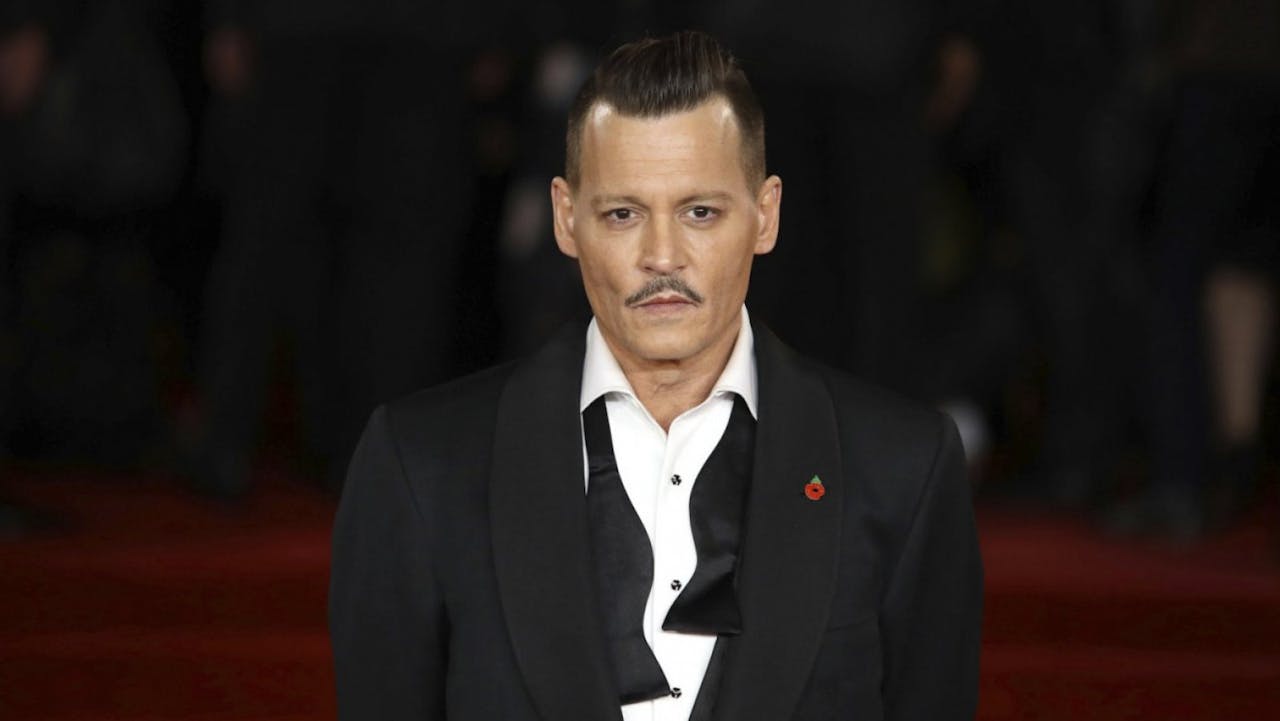 Johnny Depp en la presentación de su última película