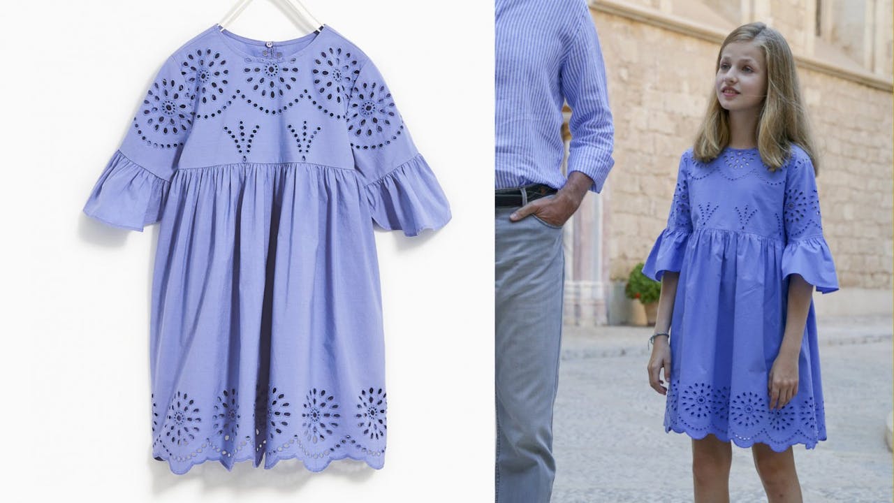 El vestido azul de Zara de la princesa Leonor, por 22,95 euros