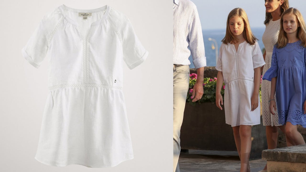 El vestido blanco de Massimo Dutti de la infanta Sofía, por 35,95 euros