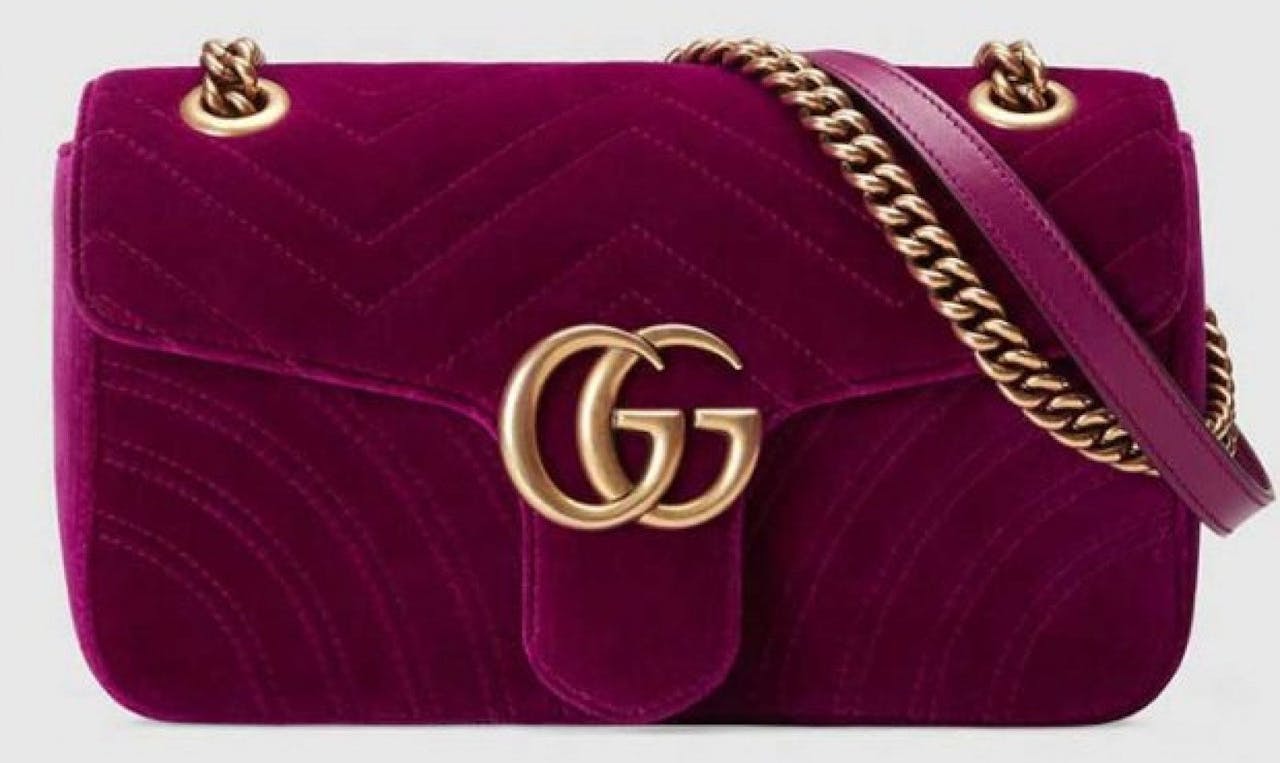 Bolso de Hombro GG Marmont de Terciopelo de Gucci